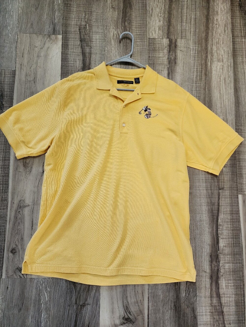 Greg Norman Collection Yellow Polo with Embroidered Shark Motif